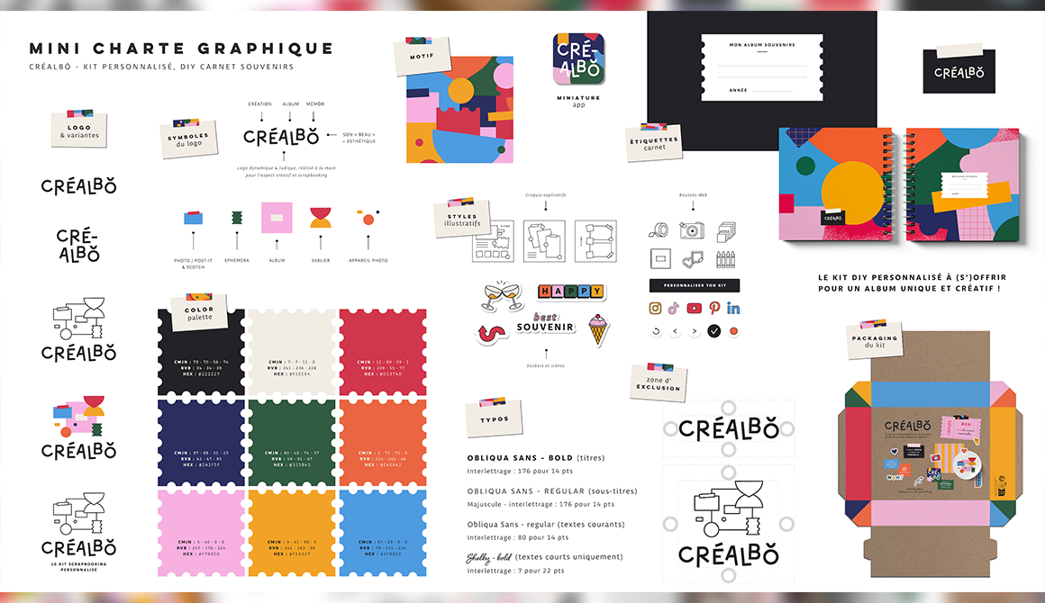 Création d'un kit de scrapbooking : projet cursus design graphique et digital - années 2 à 4