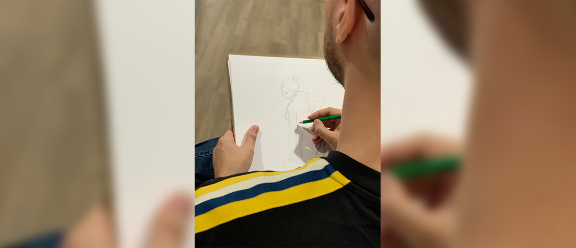 Croquis d'un étudiant de l'école de design graphique BRASSART